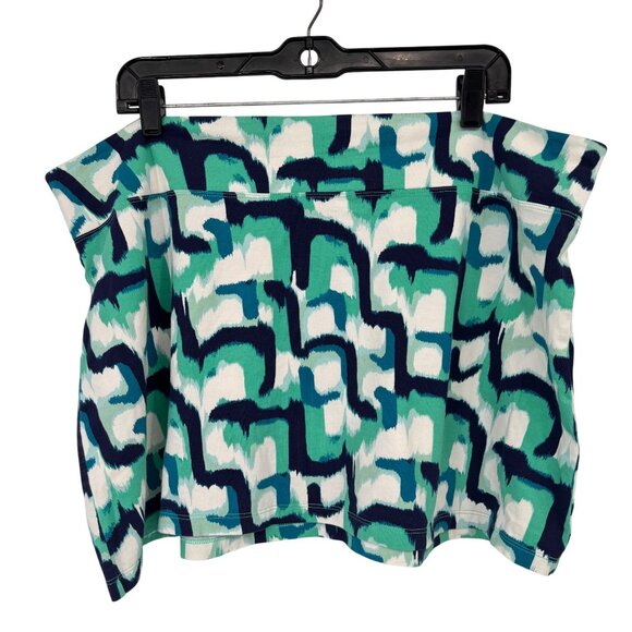 Patagonia Womens Organic Cotton Blend Abstract Print skort Skirt shorts size XL - Picture 1 of 8